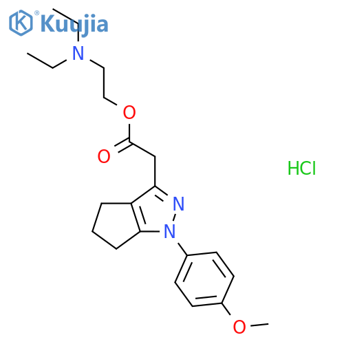2-(diethylamino)ethyl [1-(4-methoxyphenyl)-1,4,5,6-tetrahydrocyclopenta[c]pyrazol-3-yl]acetate hydrochloride (1:1) structure