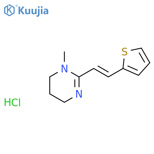 Pyrimidine,1,4,5,6-tetrahydro-1-methyl-2-[2-(2-thienyl)ethenyl]-, hydrochloride (1:1) structure