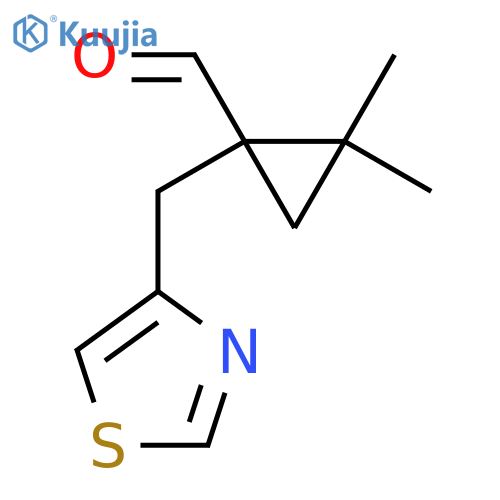 2,2-dimethyl-1-(1,3-thiazol-4-yl)methylcyclopropane-1-carbaldehyde structure