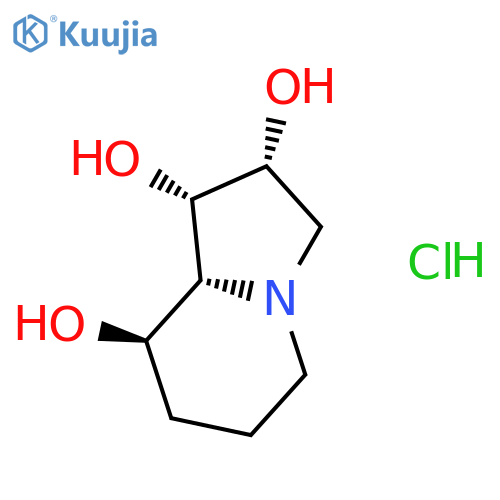(1S,2R,8R,8aR)-1,2,8-Octahydroindolizidinetriol hydrochloride structure