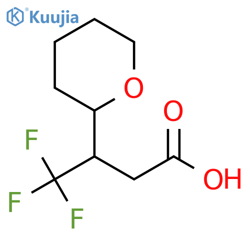 4,4,4-trifluoro-3-(oxan-2-yl)butanoic acid structure