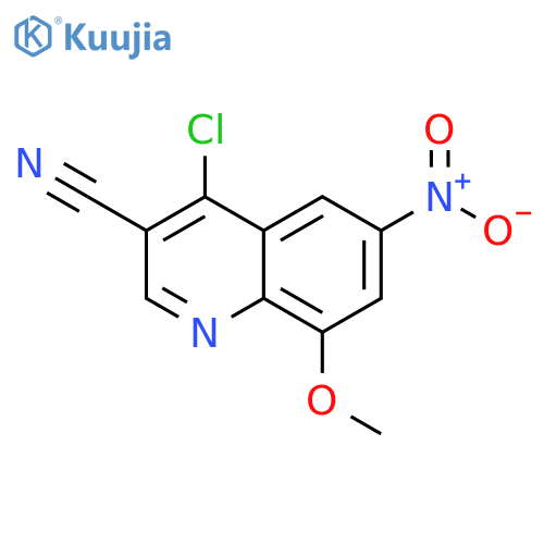 4-chloro-8-methoxy-6-nitro-quinoline-3-carbonitrile structure