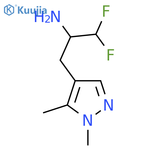 3-(1,5-dimethyl-1H-pyrazol-4-yl)-1,1-difluoropropan-2-amine structure