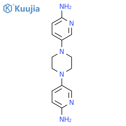 5,5'-(Piperazine-1,4-diyl)bis(pyridin-2-amine) structure