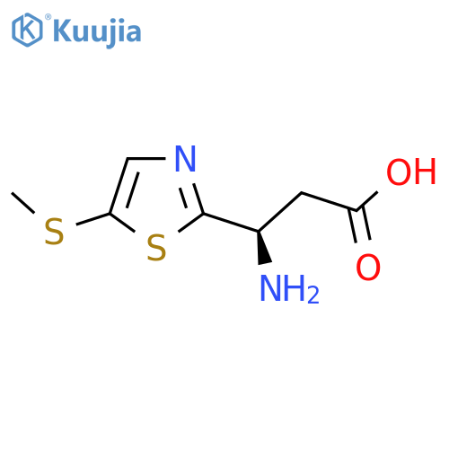 (3R)-3-amino-3-5-(methylsulfanyl)-1,3-thiazol-2-ylpropanoic acid structure