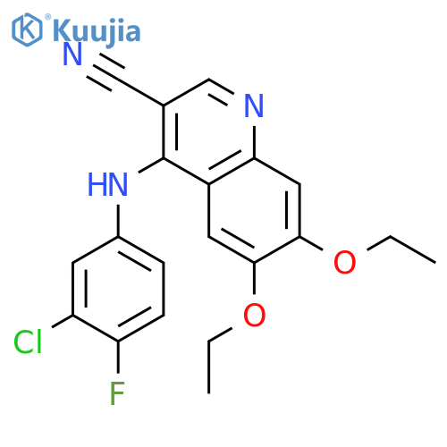3-Quinolinecarbonitrile, 4-[(3-chloro-4-fluorophenyl)amino]-6,7-diethoxy- structure
