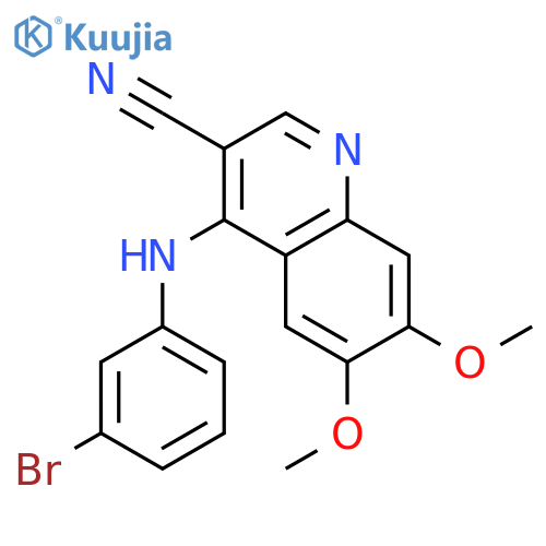 3-Quinolinecarbonitrile, 4-[(3-bromophenyl)amino]-6,7-dimethoxy- structure