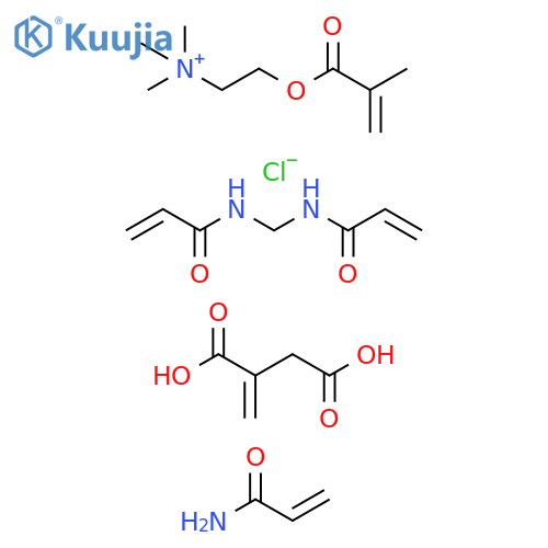 Ethanaminium, N,N,N-trimethyl-2-[(2-methyl-1-oxo-2-propen-1-yl)oxy]-, chloride (1:1), polymer with N,N'-methylenebis[2-propenamide], 2-methylenebutanedioic acid and 2-propenamide structure