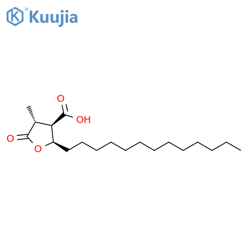 3-Furancarboxylic acid, tetrahydro-4-methyl-5-oxo-2-tridecyl-, (2R,3R,4R)-rel- structure