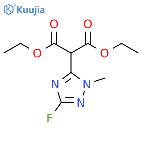 Propanedioic acid, 2-(3-fluoro-1-methyl-1H-1,2,4-triazol-5-yl)-, 1,3-diethyl ester structure