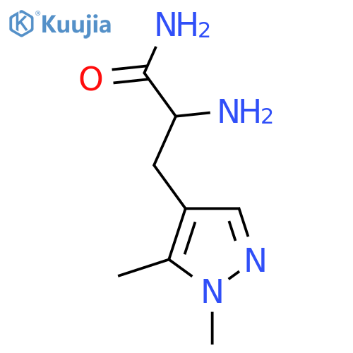 2-amino-3-(1,5-dimethyl-1H-pyrazol-4-yl)propanamide structure