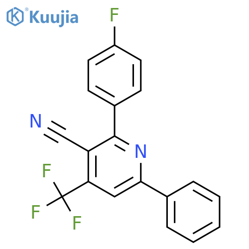 3-Pyridinecarbonitrile, 2-(4-fluorophenyl)-6-phenyl-4-(trifluoromethyl)- structure