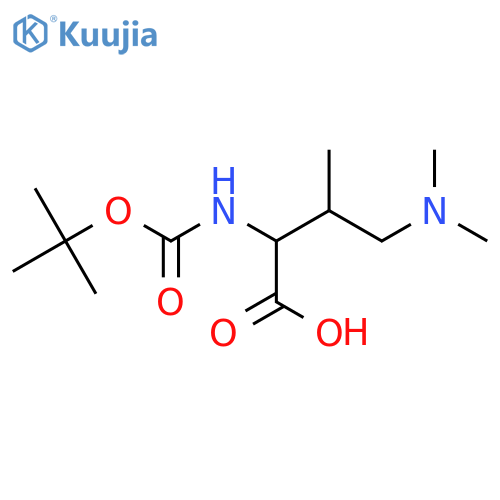 2-{(tert-butoxy)carbonylamino}-4-(dimethylamino)-3-methylbutanoic acid structure