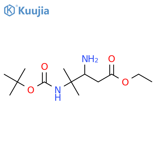 ethyl 3-amino-4-{(tert-butoxy)carbonylamino}-4-methylpentanoate structure