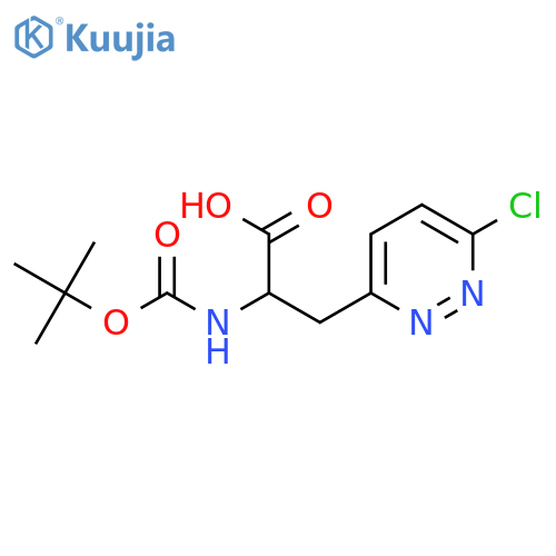 2-{(tert-butoxy)carbonylamino}-3-(6-chloropyridazin-3-yl)propanoic acid structure