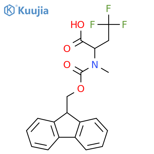 2-({(9H-fluoren-9-yl)methoxycarbonyl}(methyl)amino)-4,4,4-trifluorobutanoic acid structure