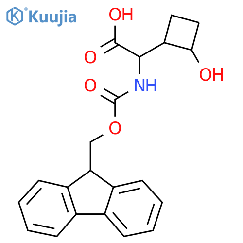 2-({(9H-fluoren-9-yl)methoxycarbonyl}amino)-2-(2-hydroxycyclobutyl)acetic acid structure