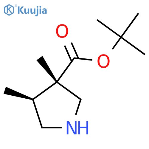 Tert-butyl (3S,4S)-3,4-dimethylpyrrolidine-3-carboxylate structure