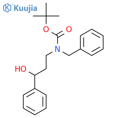 tert-butyl N-benzyl-N-(3-hydroxy-3-phenylpropyl)carbamate structure
