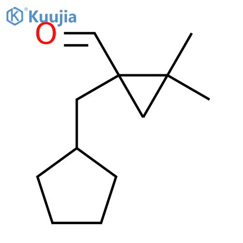1-(cyclopentylmethyl)-2,2-dimethylcyclopropane-1-carbaldehyde structure