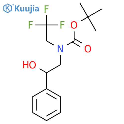 tert-butyl N-(2-hydroxy-2-phenylethyl)-N-(2,2,2-trifluoroethyl)carbamate structure