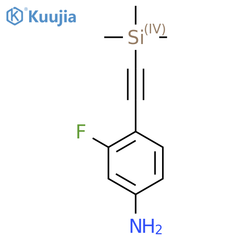 3-fluoro-4-(2-trimethylsilylethynyl)aniline structure