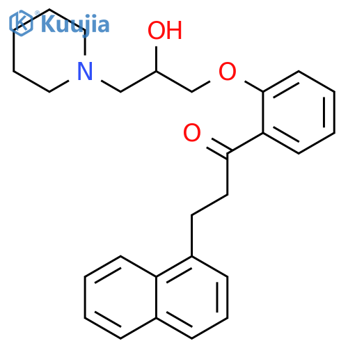 1-Propanone,1-[2-[2-hydroxy-3-(1-piperidinyl)propoxy]phenyl]-3-(1-naphthalenyl)- structure