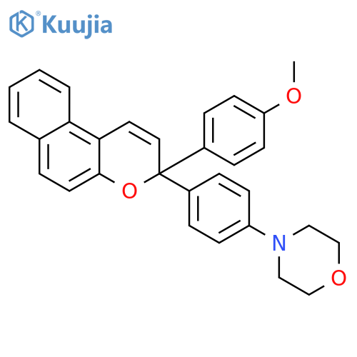 Morpholine, 4-[4-[3-(4-methoxyphenyl)-3H-naphtho[2,1-b]pyran-3-yl]phenyl]- structure
