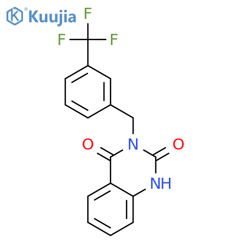 2,4(1H,3H)-Quinazolinedione, 3-[[3-(trifluoromethyl)phenyl]methyl]- structure