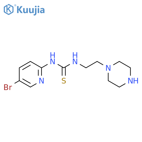 Thiourea, N-(5-bromo-2-pyridinyl)-N'-[2-(1-piperazinyl)ethyl]- structure
