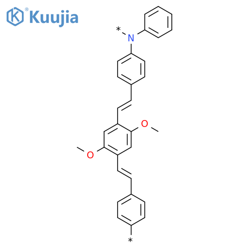 Poly[(phenylimino)-1,4-phenylene-1,2-ethenediyl(2,5-dimethoxy-1,4-phenylene)-1,2-ethenediyl-1,4-phenylene] structure