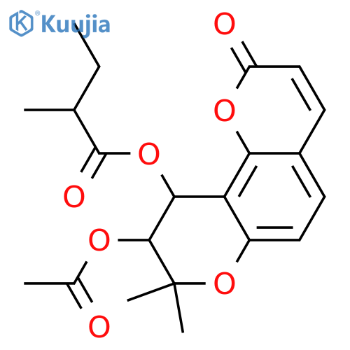 Khellactone; (9R,10R)-form, 10-O-(2R-Methylbutanoyl), 9-Ac structure