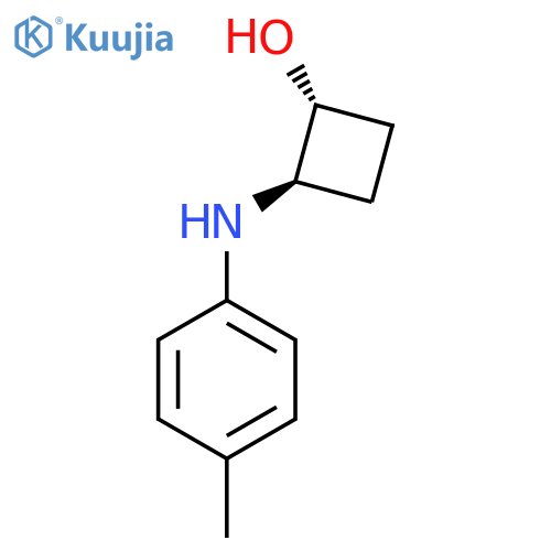 trans-2-[(4-Methylphenyl)amino]cyclobutan-1-ol structure