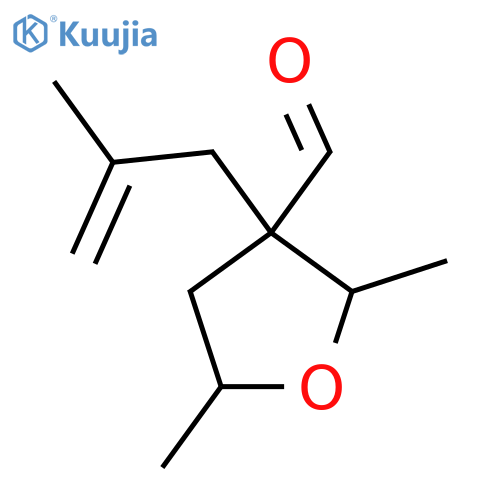 2,5-dimethyl-3-(2-methylprop-2-en-1-yl)oxolane-3-carbaldehyde structure