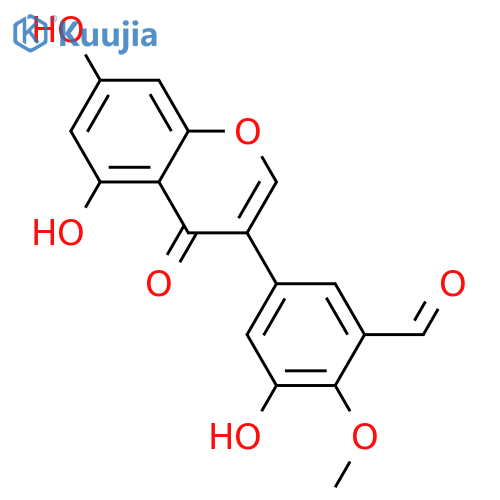 3'-Formyl-4',5,5',7-tetrahydroxyisoflavone; 4'-Me ether structure