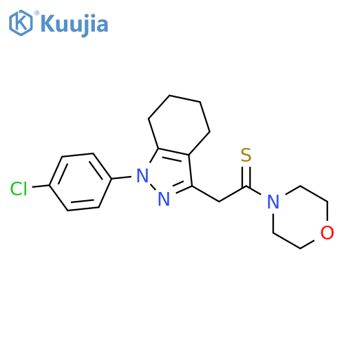 2-[1-(4-chlorophenyl)-4,5,6,7-tetrahydro-1H-indazol-3-yl]-1-(morpholin-4-yl)ethanethione structure