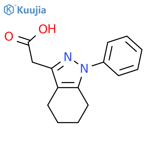 (1-phenyl-4,5,6,7-tetrahydro-1H-indazol-3-yl)acetic acid structure