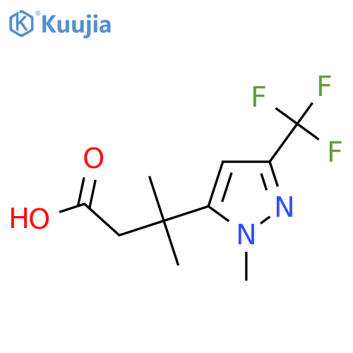 3-methyl-3-1-methyl-3-(trifluoromethyl)-1H-pyrazol-5-ylbutanoic acid structure