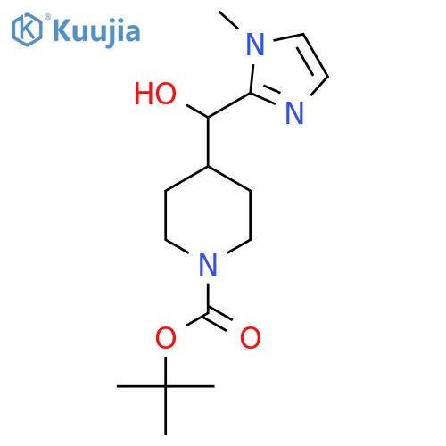tert-butyl 4-hydroxy(1-methyl-1H-imidazol-2-yl)methylpiperidine-1-carboxylate structure