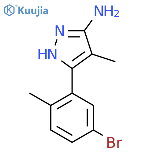 3-(5-bromo-2-methylphenyl)-4-methyl-1H-pyrazol-5-amine structure