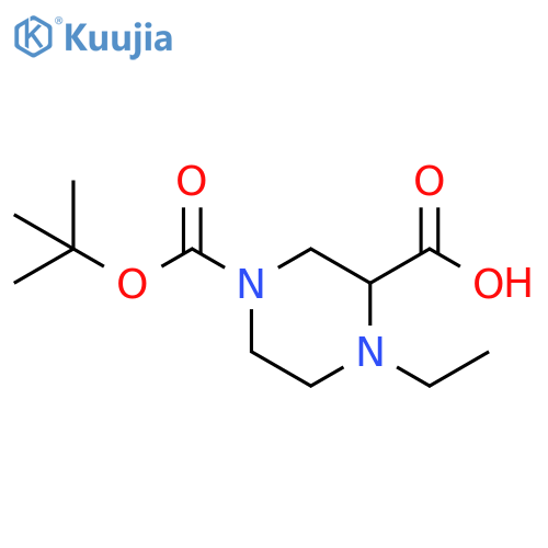 4-(tert-butoxy)carbonyl-1-ethylpiperazine-2-carboxylic acid structure
