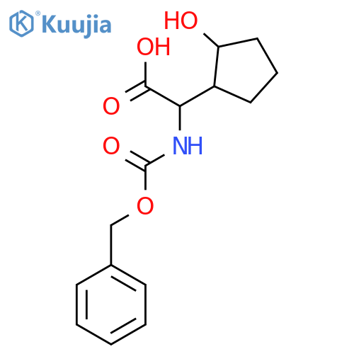 2-{(benzyloxy)carbonylamino}-2-(2-hydroxycyclopentyl)acetic acid structure