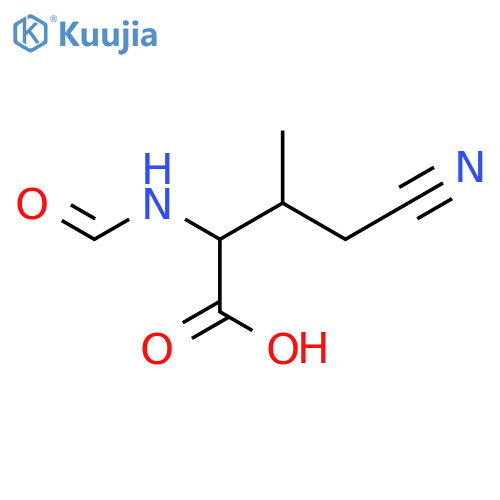 4-cyano-2-formamido-3-methylbutanoic acid structure