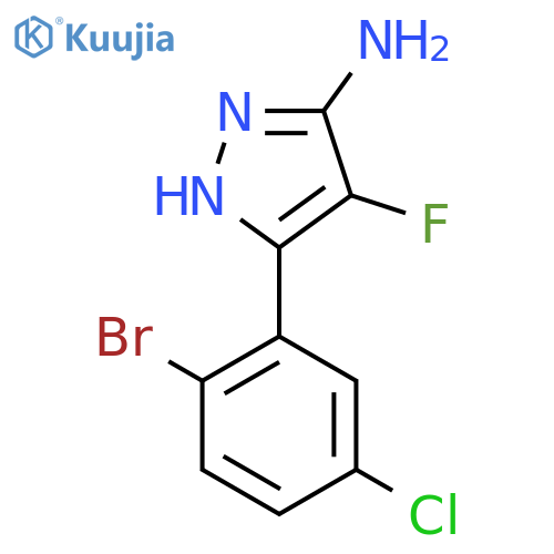 3-(2-bromo-5-chlorophenyl)-4-fluoro-1H-pyrazol-5-amine structure