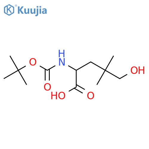 2-{(tert-butoxy)carbonylamino}-5-hydroxy-4,4-dimethylpentanoic acid structure