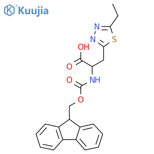 3-(5-ethyl-1,3,4-thiadiazol-2-yl)-2-({(9H-fluoren-9-yl)methoxycarbonyl}amino)propanoic acid structure