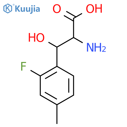 2-amino-3-(2-fluoro-4-methylphenyl)-3-hydroxypropanoic acid structure