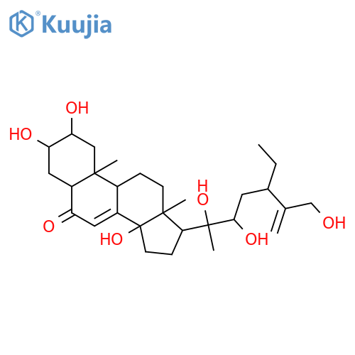 (2beta,3beta,5beta,14xi,22R,24R)-2,3,14,20,22,27-hexahydroxystigmasta-7,25-dien-6-one structure
