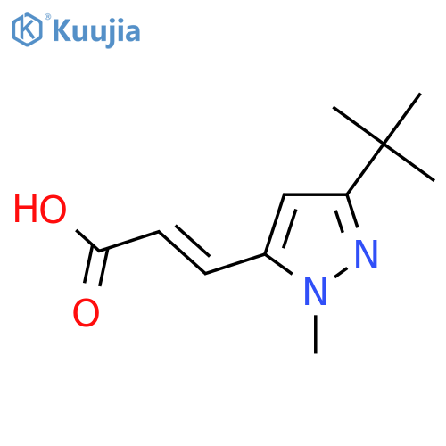 3-(3-tert-butyl-1-methyl-1H-pyrazol-5-yl)prop-2-enoic acid structure