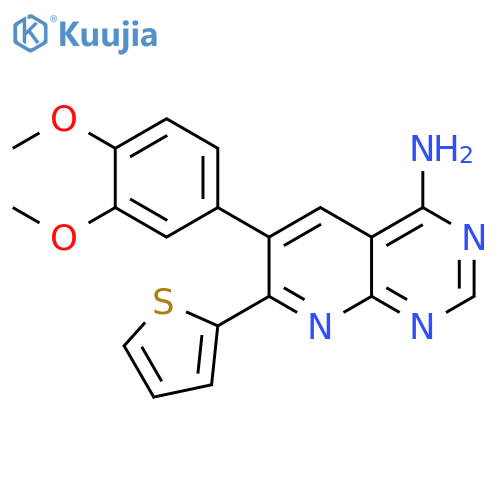Pyrido[2,3-d]pyrimidin-4-amine, 6-(3,4-dimethoxyphenyl)-7-(2-thienyl)- structure